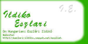 ildiko eszlari business card